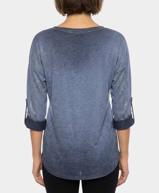 Colorblock Shimmer Top view 