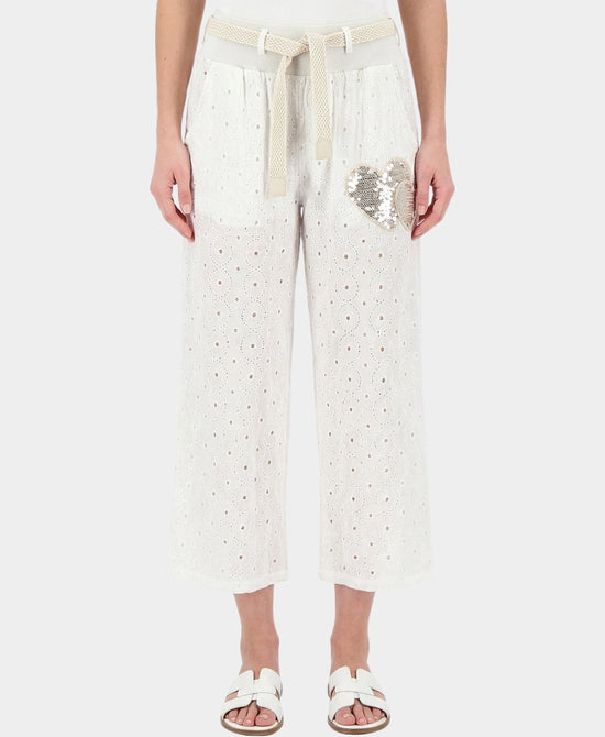 Eyelet Pants w/ Sequin Hearts view 1
