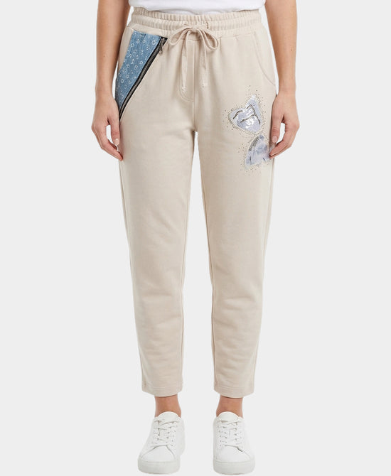 Pants w/ Denim Trim & Hearts view 1