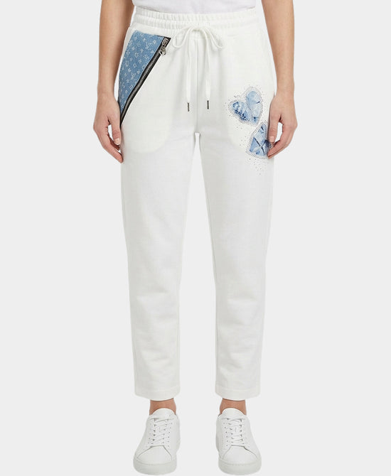 Pants w/ Denim Trim & Hearts view 1