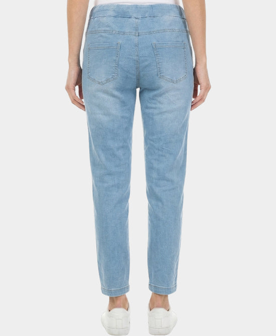 Jeans w/ Heart Button Rhinestone Trim view 2