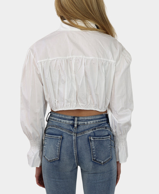 Crop Shirt w/ Denim Trim view 