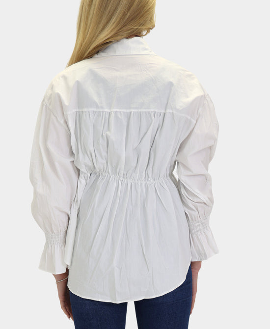 Shirt w/ Denim Trim & Rhinestones view 