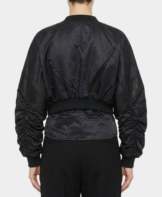 Bomber Jacket w/ Faux Leather Trim view 