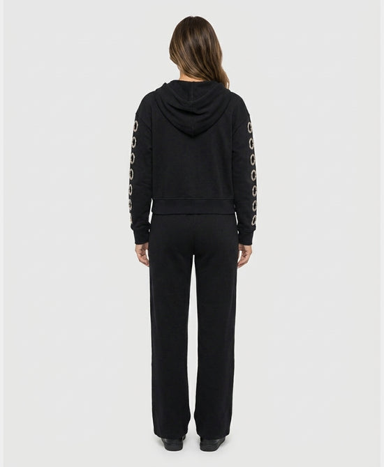 
Grommet Zip Up & Pant Set- 2 pc Set in BLACK view 2