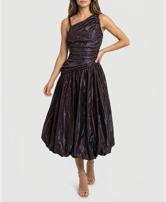 
Bubble Midi Dress in BURGUNDY view 1