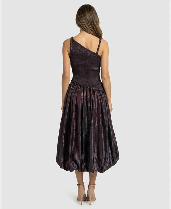 
Bubble Midi Dress in BURGUNDY view 2