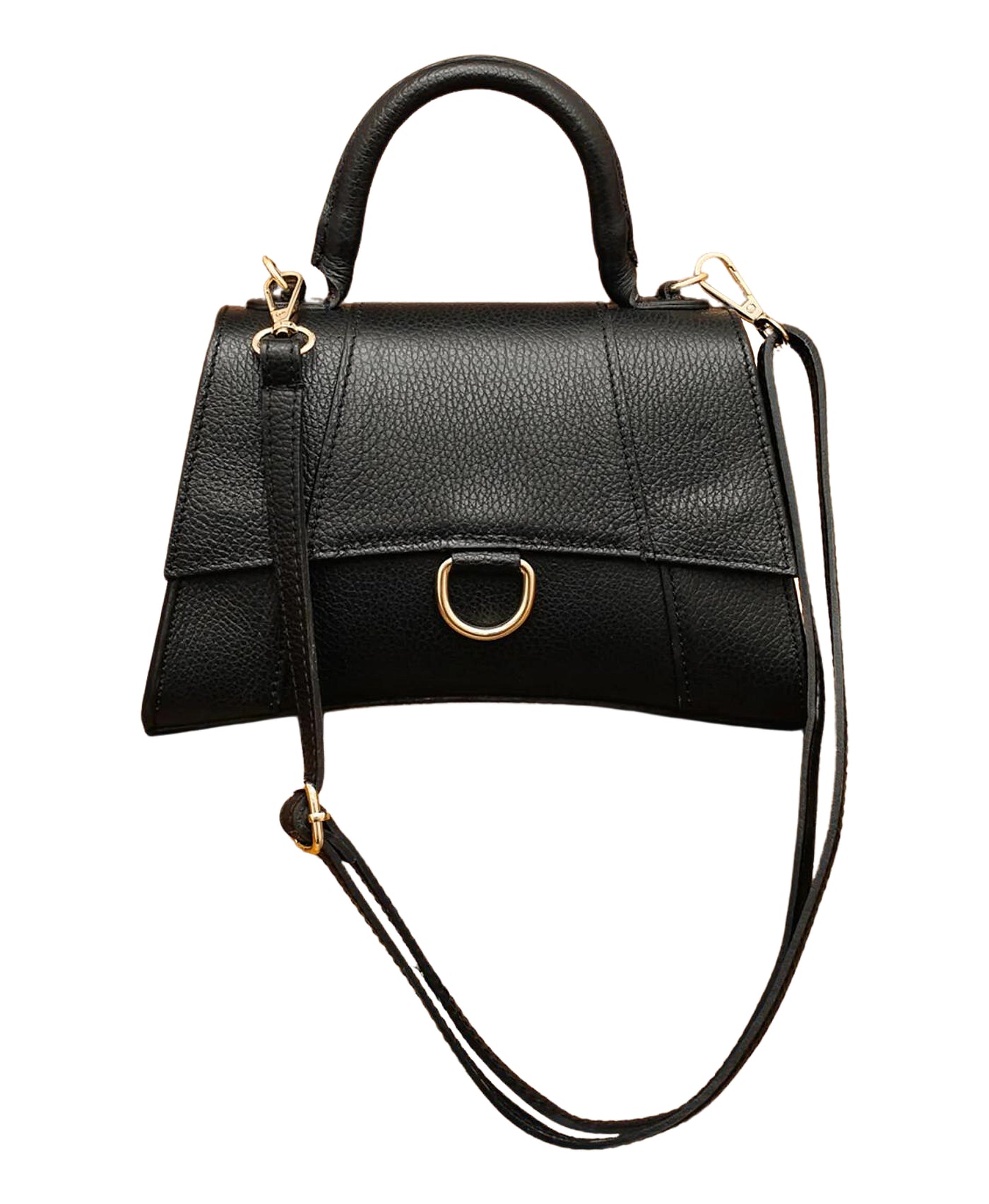 Pebbled Leather Top Handle Handbag w/ Strap image 1