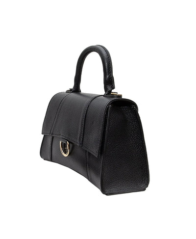 Pebbled Leather Top Handle Handbag w/ Strap image 2