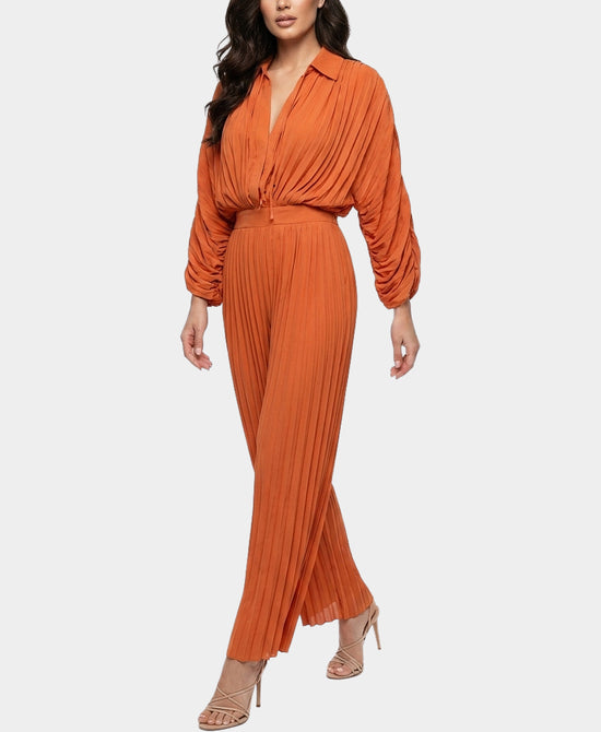 
Pleated Jumpsuit in ORANGE view 1