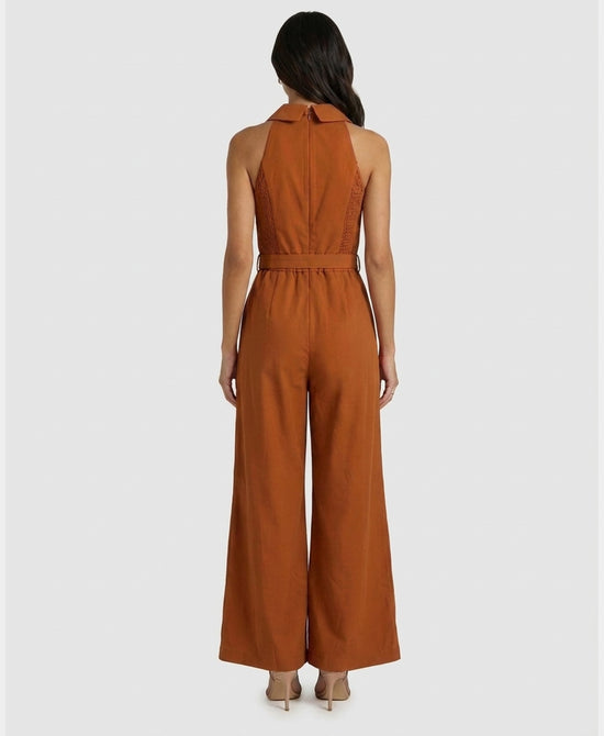 
Surplice Jumpsuit in RUST view 2