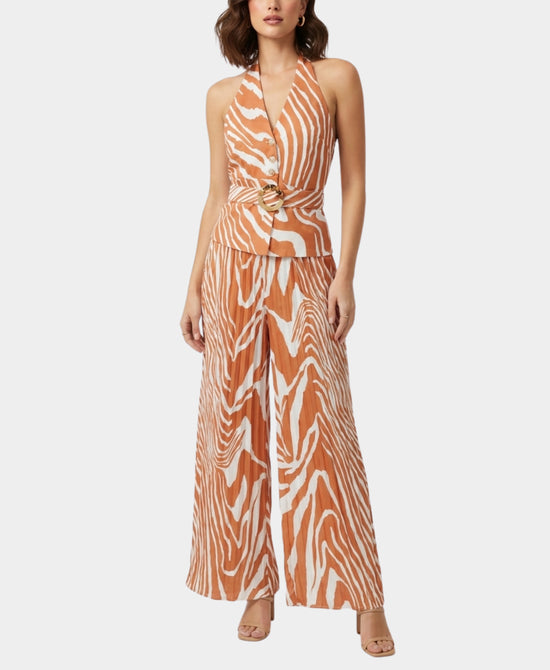 Halter Top & Pleated Pants Set- 2 Pc Set view 1