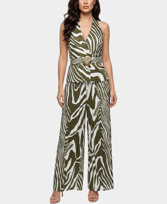 Halter Top & Pleated Pants Set- 2 pc Set view 1