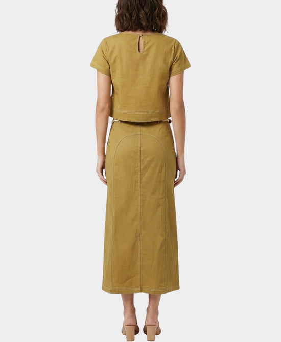 
Top w/ Swirl Yarn Detail & Maxi Skirt - 2 Pc Set in DEEP MUSTARD view 2