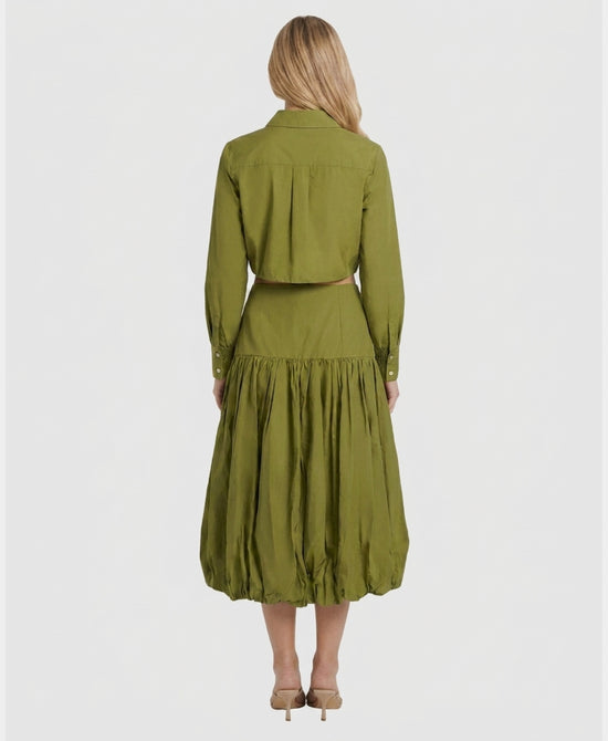 
Top & Bubble Skirt Set- 2 pc Set in GREEN view 2