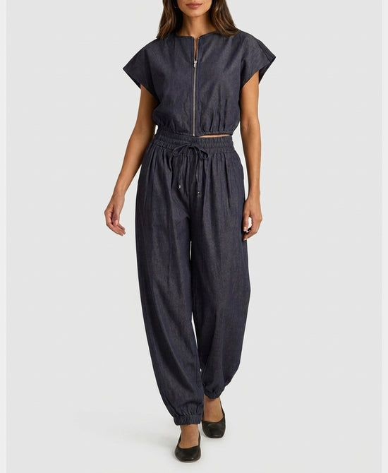 
Denim Top & Pants Set- 2 Pc Set in BLUE view 1