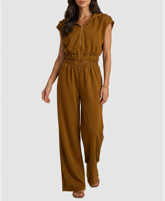 
Cropped Hoodie & Pants Set- 2 Pc Set in GREEN view 1