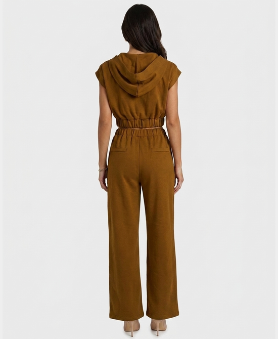 
Cropped Hoodie & Pants Set- 2 Pc Set in GREEN view 2