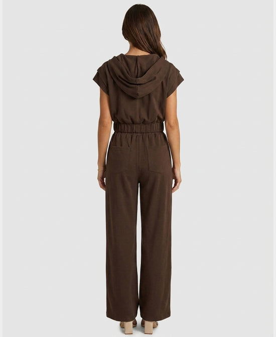 
Cropped Hoodie & Pants Set- 2 Pc Set in BROWN view 2