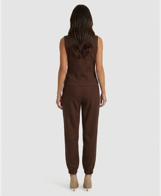 
Wrap Top w/ Gold Hardware & Pants Set- 2 Pc Set in BROWN view 2
