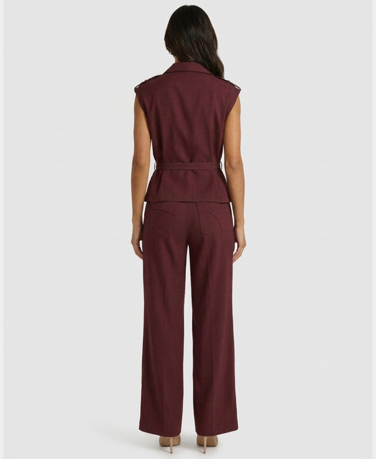 
Vest & Pants Set- 2 Pc Set in BURGUNDY view 2