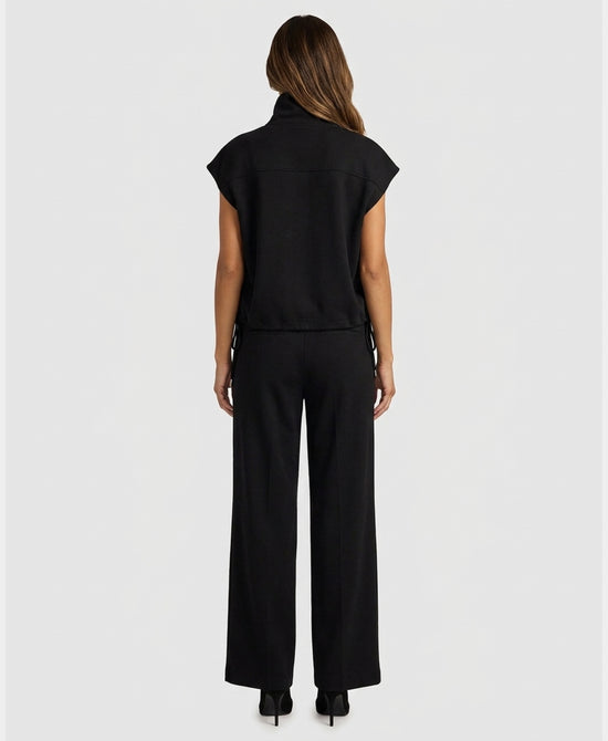 
Funnel Neck Top & Pants Set- 2 Pc Set in BLACK view 2