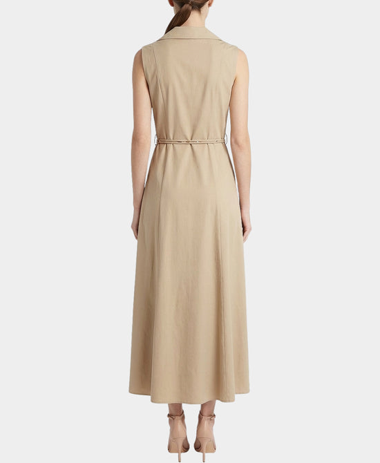 
Maxi Dress w/ Contrast Embroidered Detail in BEIGE/CREAM view 2