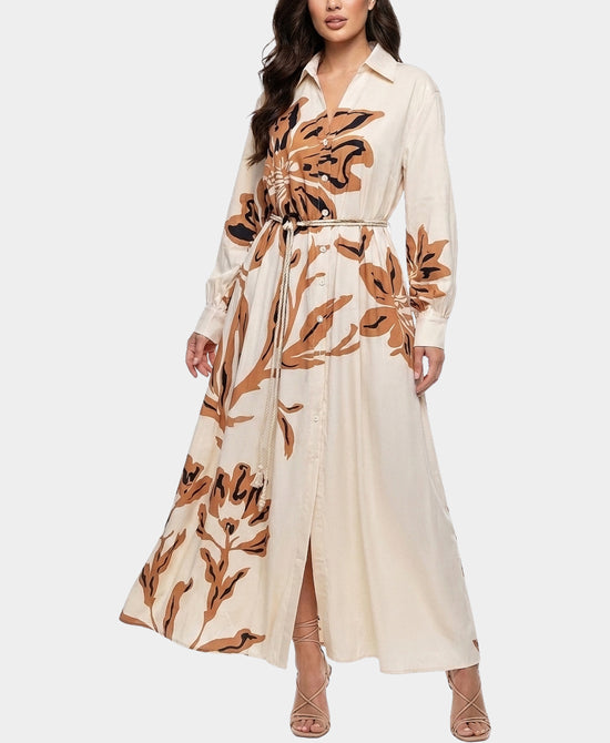 
Printed Maxi Dress in BEIGE/BROWN view 1