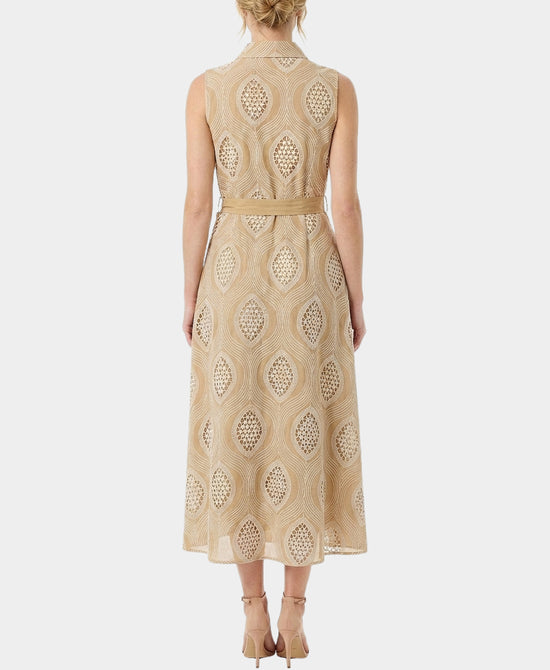 
Embroidered Maxi Dress in TAN/WHITE view 2