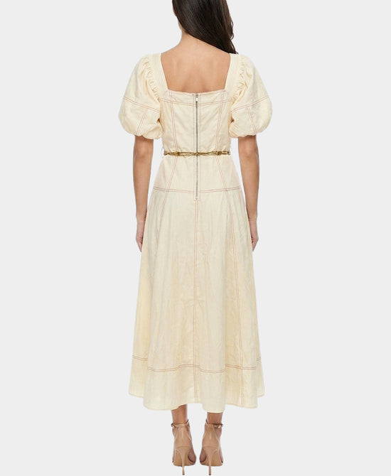 
Maxi Dress w/ Puff Sleeves in CREAM view 2