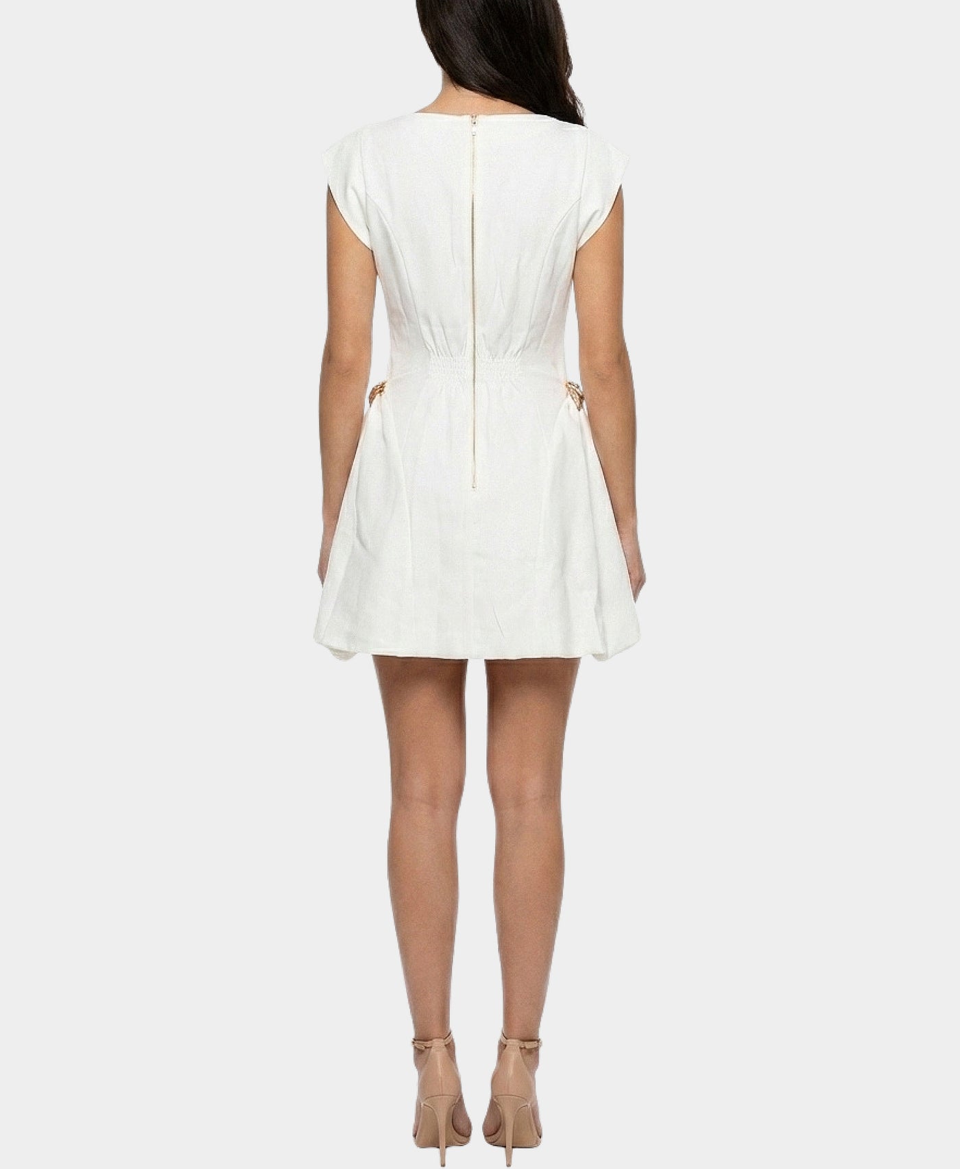 slim fit dress slacks Cap Sleeve Dress w/ Gold Metal Hardware – FOX'S