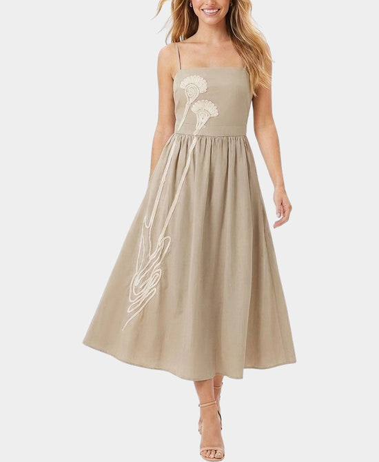 
Embroidered Maxi Dress in KHAKI view 1