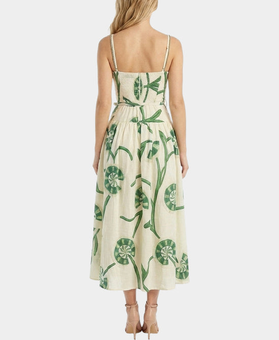 
Circle Print & Fringe Maxi Dress in CREAM/GREEN view 2