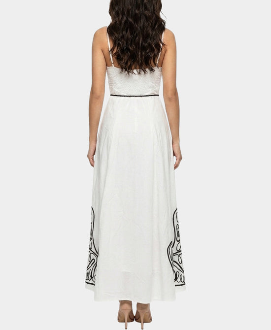 
Contrast Trim Maxi Dress in WHITE/BLACK view 2