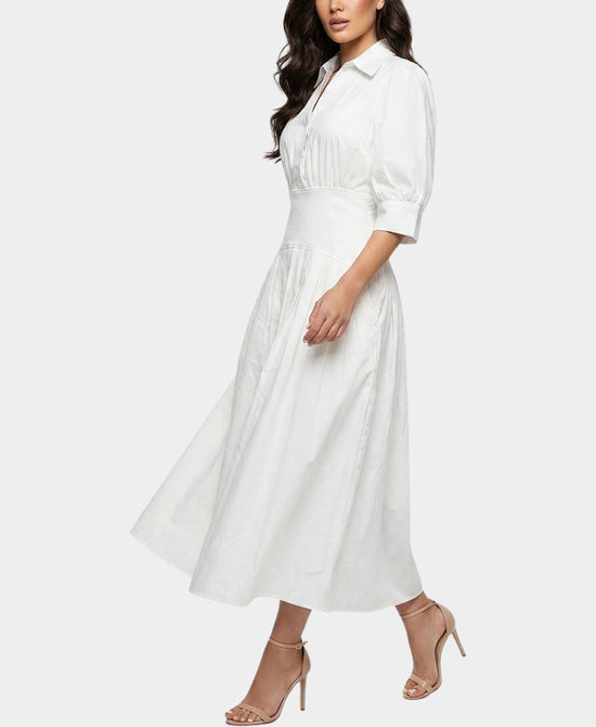 
Maxi Shirt Dress in WHITE view 1