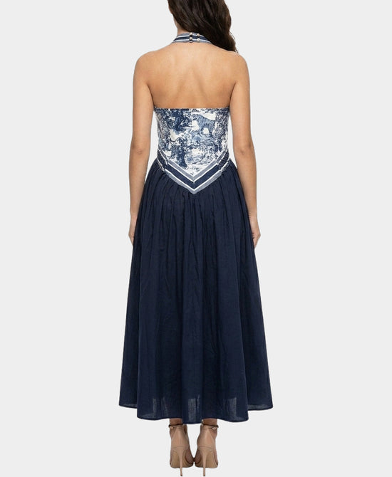 
Jungle Toile Print Maxi Dress in NAVY view 2