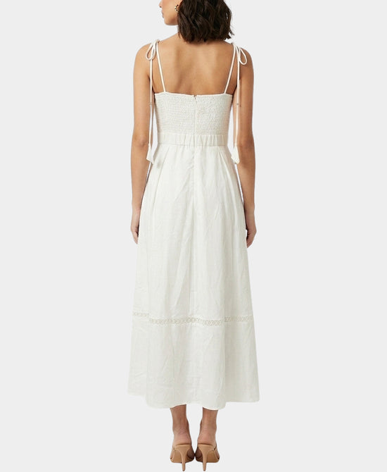 
Maxi Dress w/ Flower Detail in WHITE view 2