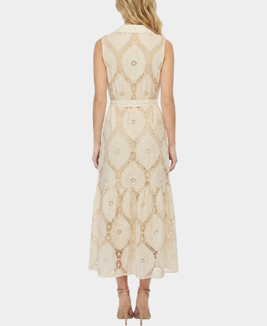 
Crochet Lace Midi Dress in BEIGE view 2