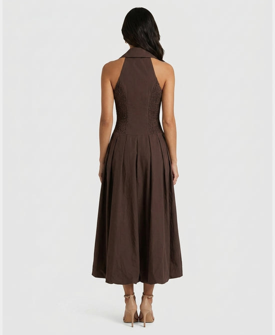 
Bubble Hem Maxi Dress in BROWN view 2
