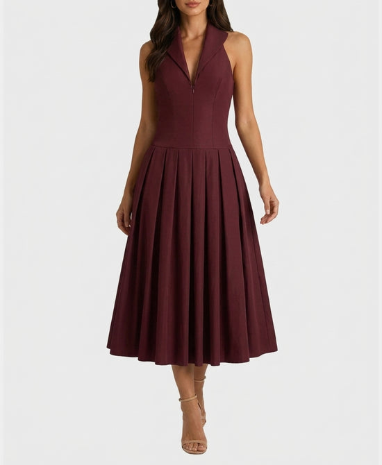 
Bubble Hem Maxi Dress in BURGUNDY view 1