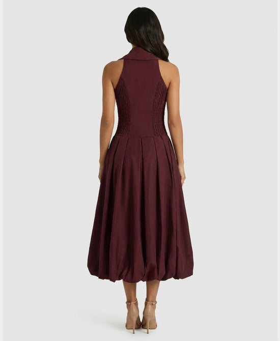 
Bubble Hem Maxi Dress in BURGUNDY view 2