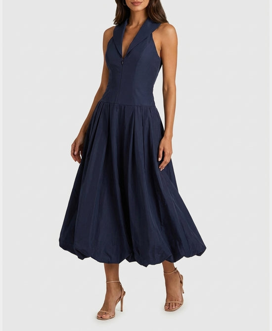 
Bubble Hem Maxi Dress in NAVY view 1