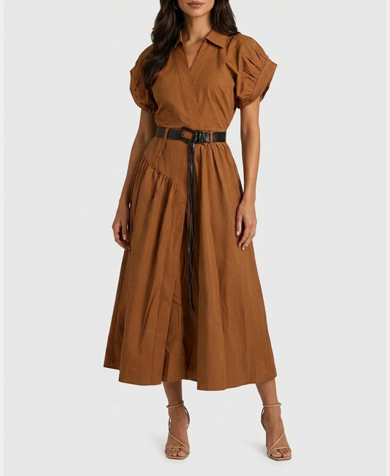 
Surplice Maxi Dress in BROWN view 1