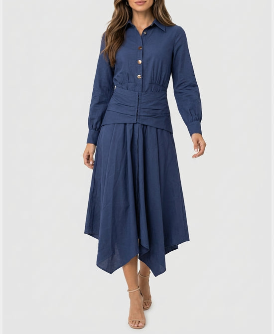 
Asymmetrical Midi Dress in BLUE view 1
