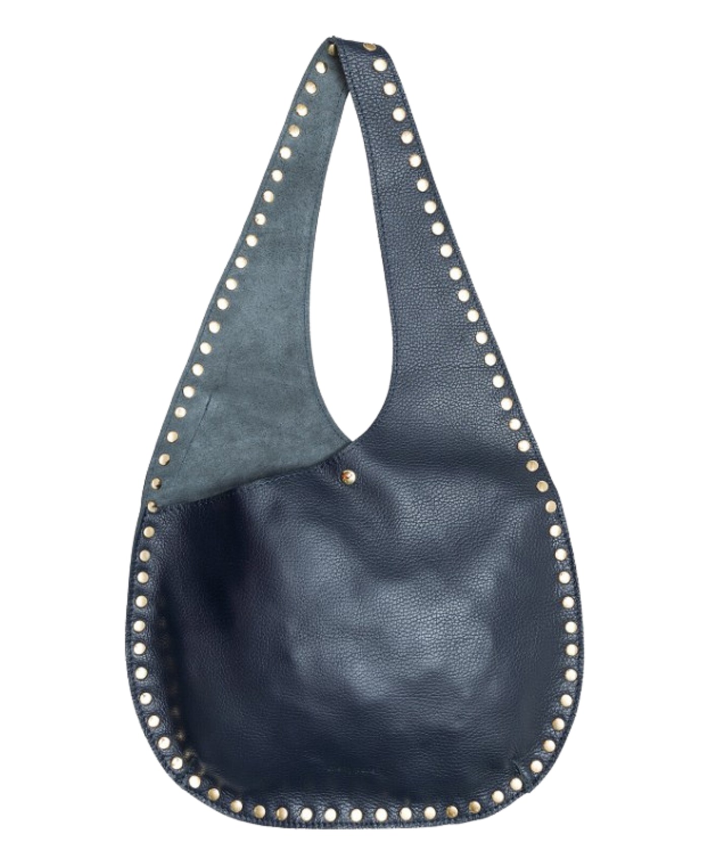 Asymmetrical Leather Hobo Bag w/ Studs view 2