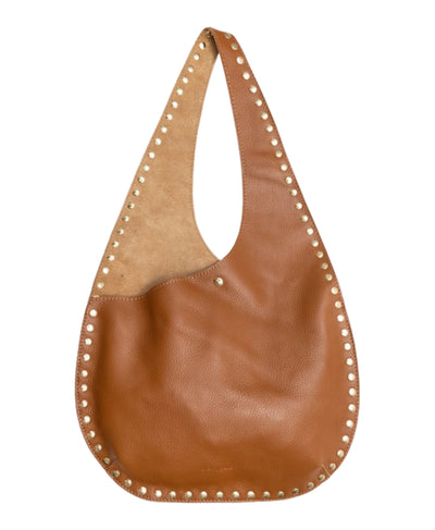 Asymmetrical Leather Hobo Bag w/ Studs image 2