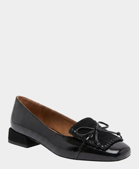 
Patent Leather & Suede Bow Loafer in BLACK view 1
