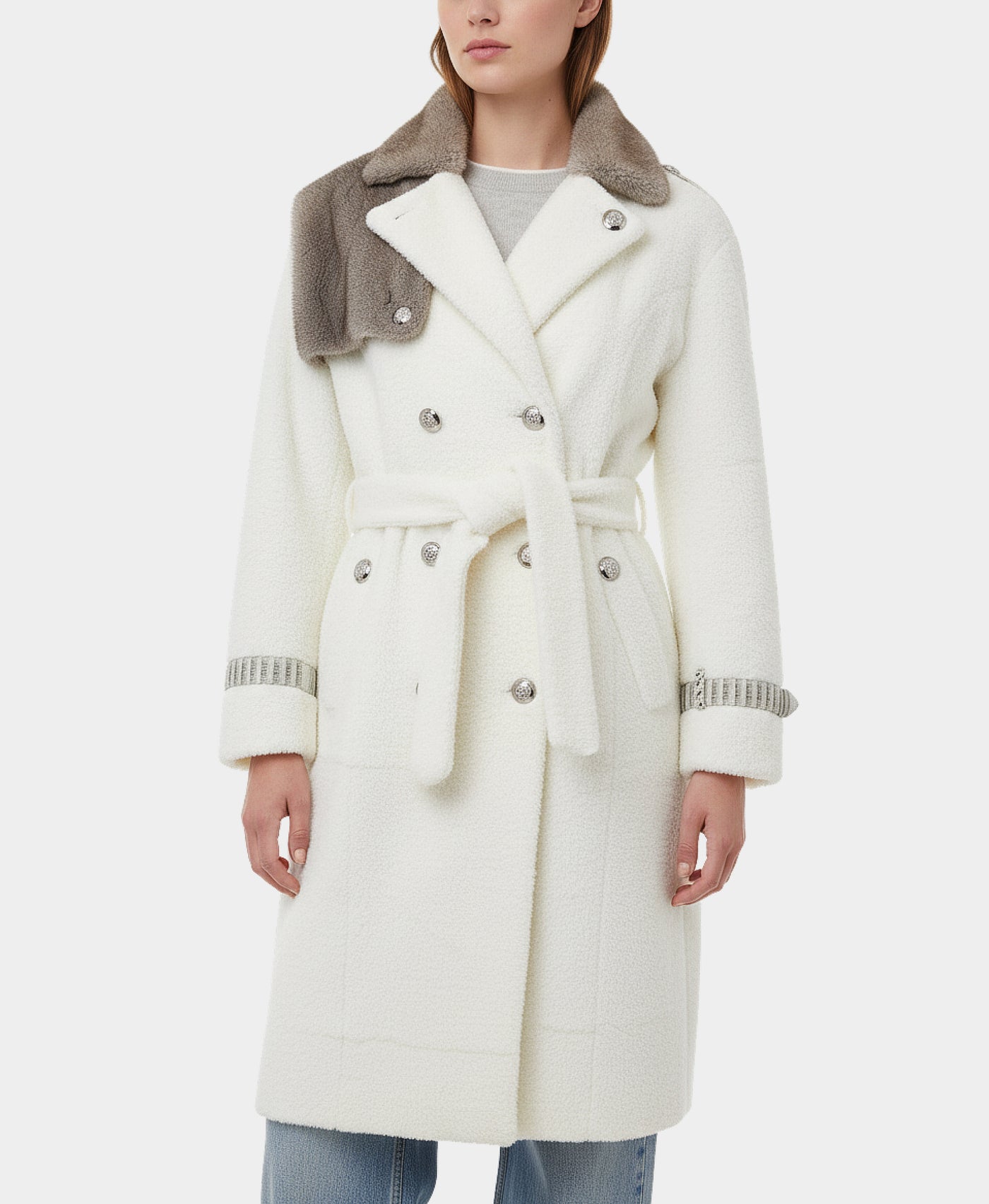 Coat w/ Mink & Python Trim view 1