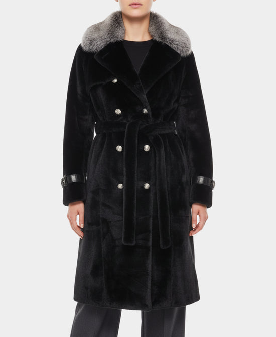 Coat w/ Fox & Python Trim view 