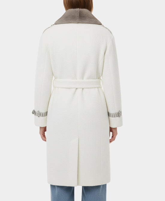 Coat w/ Mink & Python Trim view 